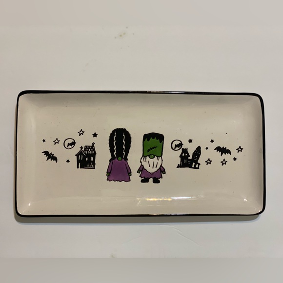 Cobwebs & Cauldrons ceramic Frankenstein Bride Haunted House Halloween dish - Picture 1 of 15
